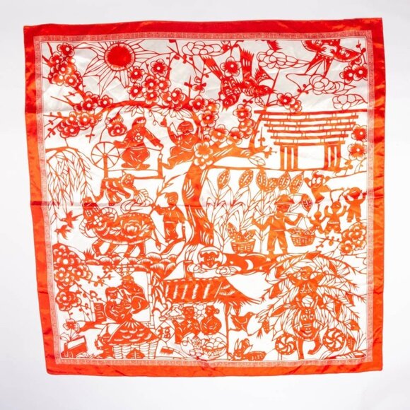 Vintage Asian Scene Scarf Accessories - Picture 1 of 1